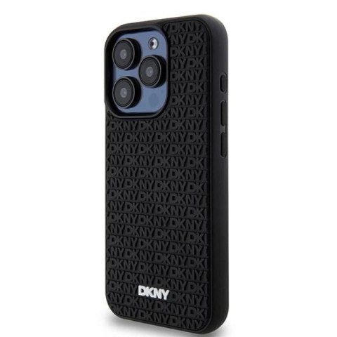 Etui DKNY 3D Rubber Repeat Pattern na iPhone 15 Pro - czarne DKNY