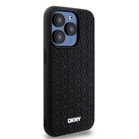 Etui DKNY 3D Rubber Repeat Pattern na iPhone 15 Pro - czarne DKNY