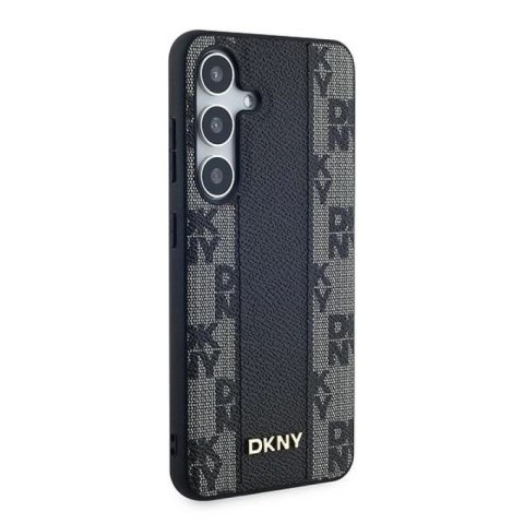 Etui DKNY Leather Checkered Mono Pattern MagSafe na Samsung Galaxy S24 - czarne DKNY
