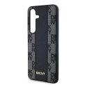 Etui DKNY Leather Checkered Mono Pattern MagSafe na Samsung Galaxy S24 - czarne DKNY