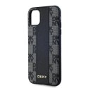 Etui DKNY Leather Checkered Mono Pattern MagSafe na iPhone 11 / Xr - czarne DKNY