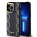 Etui DKNY Leather Checkered Mono Pattern MagSafe na iPhone 13 Pro / 13 - czarne DKNY