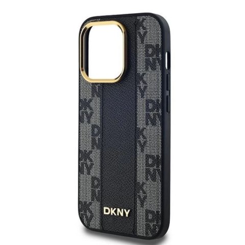 Etui DKNY Leather Checkered Mono Pattern MagSafe na iPhone 13 Pro / 13 - czarne DKNY