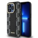 Etui DKNY Leather Checkered Mono Pattern MagSafe na iPhone 15 Pro Max - czarne DKNY