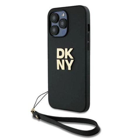Etui DKNY Wrist Strap Stock Logo na iPhone 14 Pro - czarne DKNY