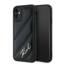 Etui Karl Lagerfeld Diagonal Quilted Script na iPhone 11 / Xr - czarne Karl Lagerfeld