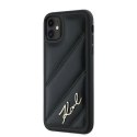 Etui Karl Lagerfeld Diagonal Quilted Script na iPhone 11 / Xr - czarne Karl Lagerfeld