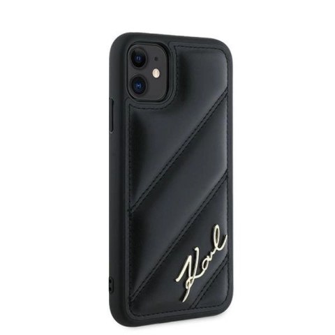 Etui Karl Lagerfeld Diagonal Quilted Script na iPhone 11 / Xr - czarne Karl Lagerfeld