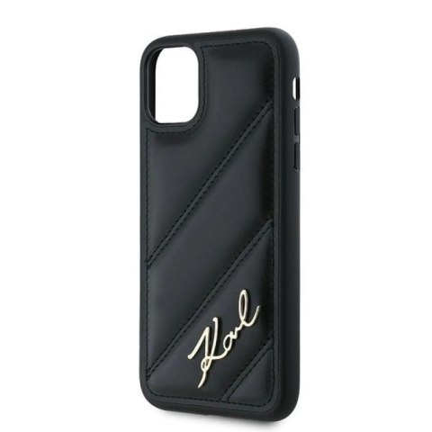 Etui Karl Lagerfeld Diagonal Quilted Script na iPhone 11 / Xr - czarne Karl Lagerfeld