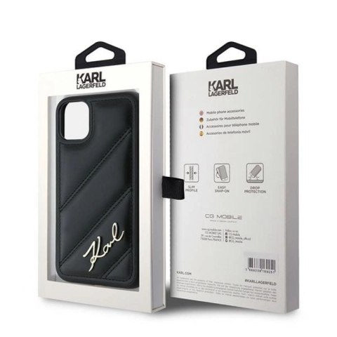 Etui Karl Lagerfeld Diagonal Quilted Script na iPhone 11 / Xr - czarne Karl Lagerfeld