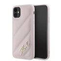 Etui Karl Lagerfeld Diagonal Quilted Script na iPhone 11 / Xr - różowe Karl Lagerfeld
