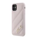 Etui Karl Lagerfeld Diagonal Quilted Script na iPhone 11 / Xr - różowe Karl Lagerfeld