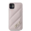 Etui Karl Lagerfeld Diagonal Quilted Script na iPhone 11 / Xr - różowe Karl Lagerfeld