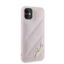 Etui Karl Lagerfeld Diagonal Quilted Script na iPhone 11 / Xr - różowe Karl Lagerfeld