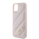 Etui Karl Lagerfeld Diagonal Quilted Script na iPhone 11 / Xr - różowe Karl Lagerfeld