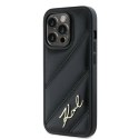Etui Karl Lagerfeld Diagonal Quilted Script na iPhone 13 Pro Max - czarne Karl Lagerfeld
