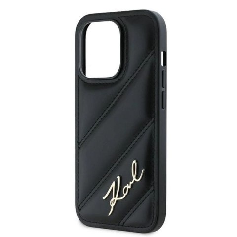 Etui Karl Lagerfeld Diagonal Quilted Script na iPhone 13 Pro Max - czarne Karl Lagerfeld