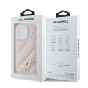 Etui Karl Lagerfeld Diagonal Quilted Script na iPhone 14 Pro Max - różowe Karl Lagerfeld