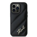 Etui Karl Lagerfeld Diagonal Quilted Script na iPhone 14 Pro - czarne Karl Lagerfeld