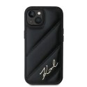 Etui Karl Lagerfeld Diagonal Quilted Script na iPhone 15 / 14 / 13 - czarne Karl Lagerfeld