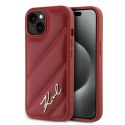 Etui Karl Lagerfeld Diagonal Quilted Script na iPhone 15 / 14 / 13 - czerwone Karl Lagerfeld