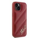Etui Karl Lagerfeld Diagonal Quilted Script na iPhone 15 / 14 / 13 - czerwone Karl Lagerfeld