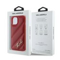 Etui Karl Lagerfeld Diagonal Quilted Script na iPhone 15 / 14 / 13 - czerwone Karl Lagerfeld