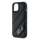 Etui Karl Lagerfeld Diagonal Quilted Script na iPhone 15 Plus / 14 Plus - czarne Karl Lagerfeld