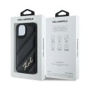 Etui Karl Lagerfeld Diagonal Quilted Script na iPhone 15 Plus / 14 Plus - czarne Karl Lagerfeld