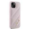 Etui Karl Lagerfeld Diagonal Quilted Script na iPhone 15 Plus / 14 Plus - różowe Karl Lagerfeld