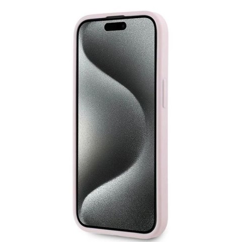 Etui Karl Lagerfeld Diagonal Quilted Script na iPhone 15 Plus / 14 Plus - różowe Karl Lagerfeld