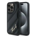 Etui Karl Lagerfeld Diagonal Quilted Script na iPhone 15 Pro Max - czarne Karl Lagerfeld