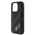 Etui Karl Lagerfeld Diagonal Quilted Script na iPhone 15 Pro Max - czarne Karl Lagerfeld