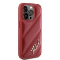 Etui Karl Lagerfeld Diagonal Quilted Script na iPhone 15 Pro Max - czerwone Karl Lagerfeld