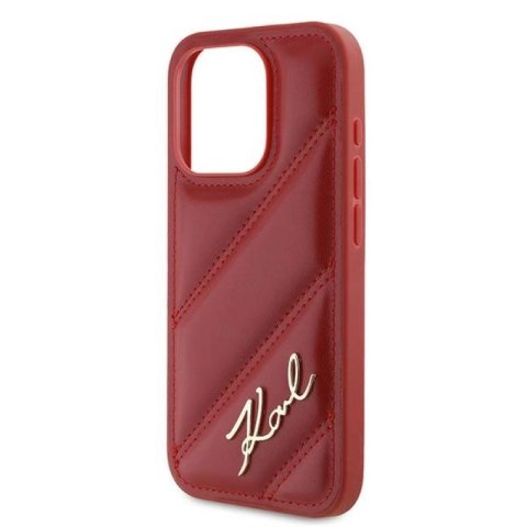 Etui Karl Lagerfeld Diagonal Quilted Script na iPhone 15 Pro Max - czerwone Karl Lagerfeld