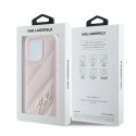 Etui Karl Lagerfeld Diagonal Quilted Script na iPhone 15 Pro Max - różowe Karl Lagerfeld