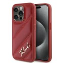 Etui Karl Lagerfeld Diagonal Quilted Script na iPhone 15 Pro - czerwone Karl Lagerfeld