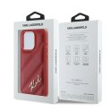 Etui Karl Lagerfeld Diagonal Quilted Script na iPhone 15 Pro - czerwone Karl Lagerfeld