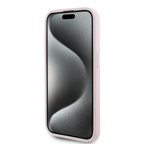 Etui Karl Lagerfeld Diagonal Quilted Script na iPhone 15 Pro - różowe Karl Lagerfeld