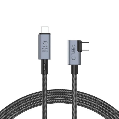 Kabel Tech-Protect UltraBoost Max L USB-C 4.0 (prosty) / USB-C 4.0 (kątowy) PD 240W 8K 40Gbps 1.5m - szary Tech-Protect