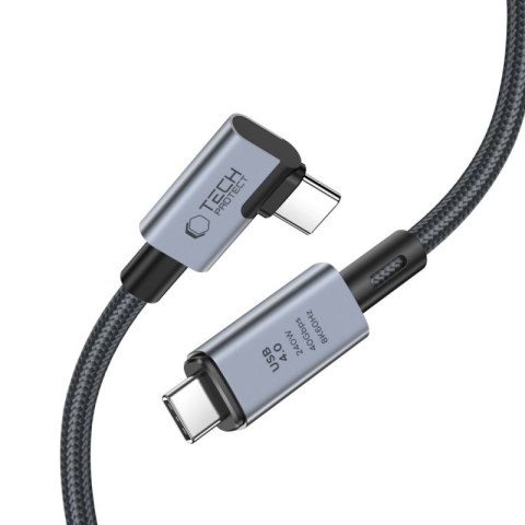 Kabel Tech-Protect UltraBoost Max L USB-C 4.0 (prosty) / USB-C 4.0 (kątowy) PD 240W 8K 40Gbps 1.5m - szary Tech-Protect