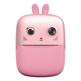 Mini drukarka termiczna dla dzieci z aparatem fotograficznym i kamerą - różowa Hurtel