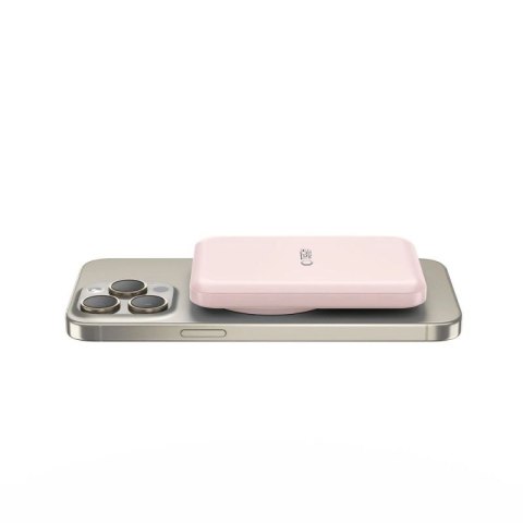 Powerbank Tech-Protect LifeMag PB10 z MagSafe 5000mAh 15W port USB-C - różowy + kabel USB-C Tech-Protect