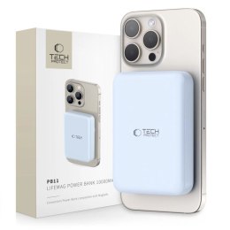 Powerbank Tech-Protect LifeMag PB11 z MagSafe 10000mAh 15W port USB-C - niebieski + kabel USB-C Tech-Protect