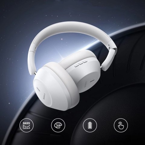 Słuchawki bezprzewodowe Baseus Bass 30 Max nauszne Bluetooth 5.3 - białe Baseus