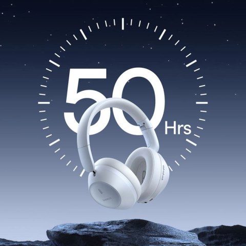 Słuchawki bezprzewodowe Baseus Bass 30 Max nauszne Bluetooth 5.3 - białe Baseus