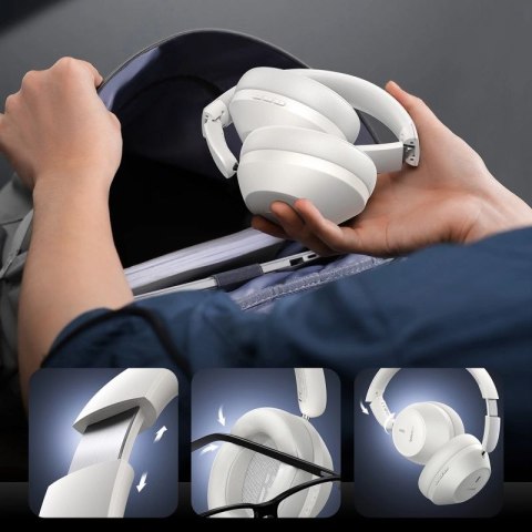 Słuchawki bezprzewodowe Baseus Bass 30 Max nauszne Bluetooth 5.3 - białe Baseus