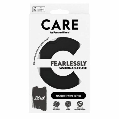 Etui CARE by PanzerGlass Fearlessly Fashionable Case na iPhone 15 Plus - czarne PanzerGlass