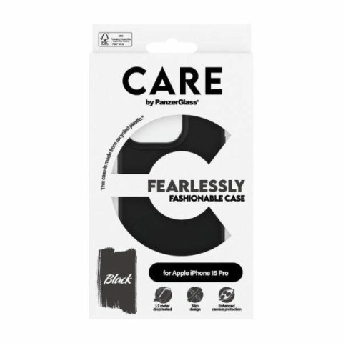 Etui CARE by PanzerGlass Fearlessly Fashionable Case na iPhone 15 Pro - czarne PanzerGlass