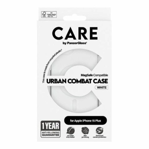 Etui CARE by PanzerGlass Urban Combat Case MagSafe na iPhone 15 Plus - białe PanzerGlass